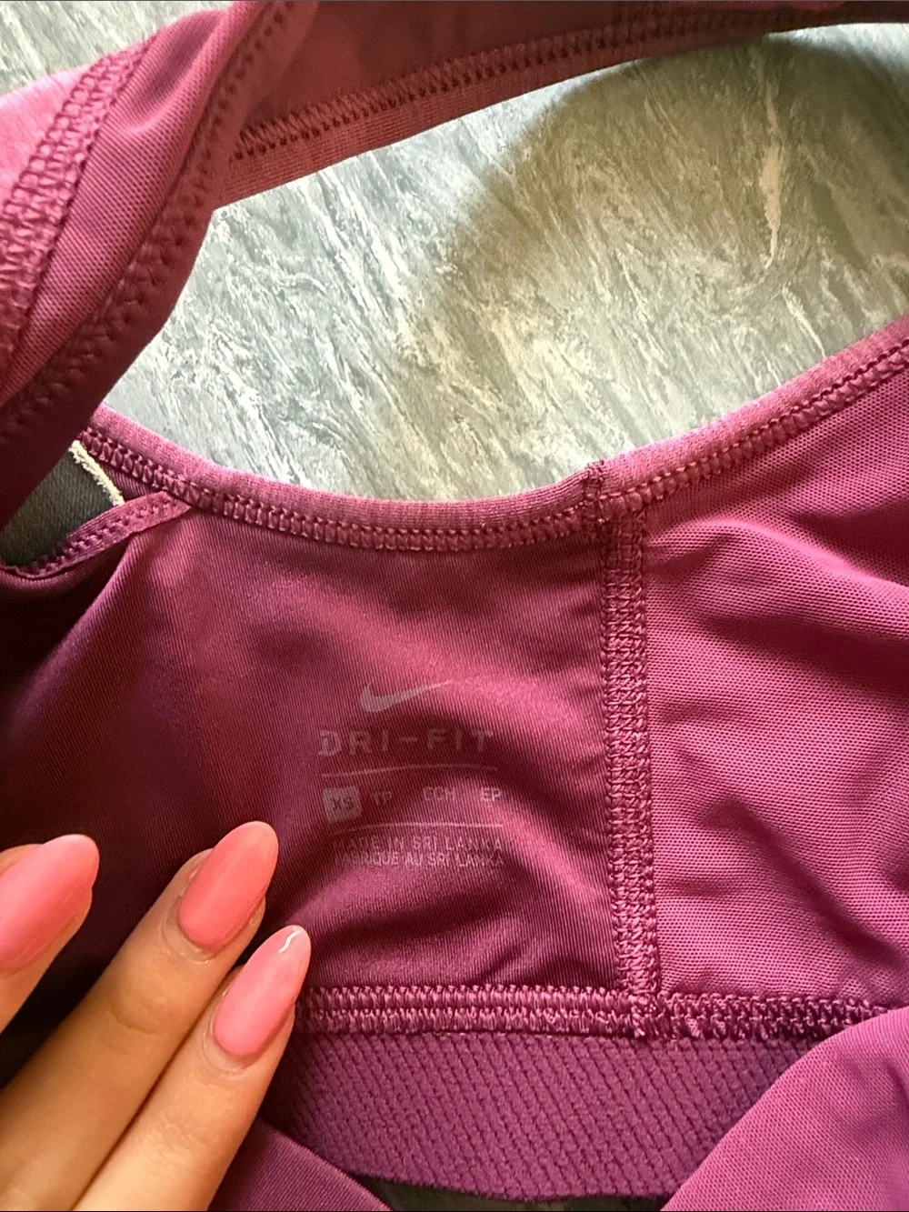 Nike Deep Plum V-Neck Sports Bra